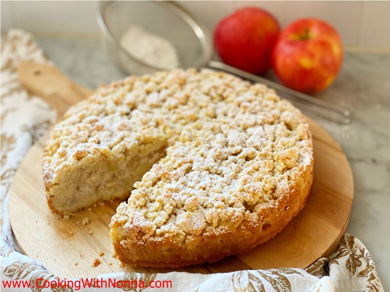 Apple Almond Ricotta Crumble Cake