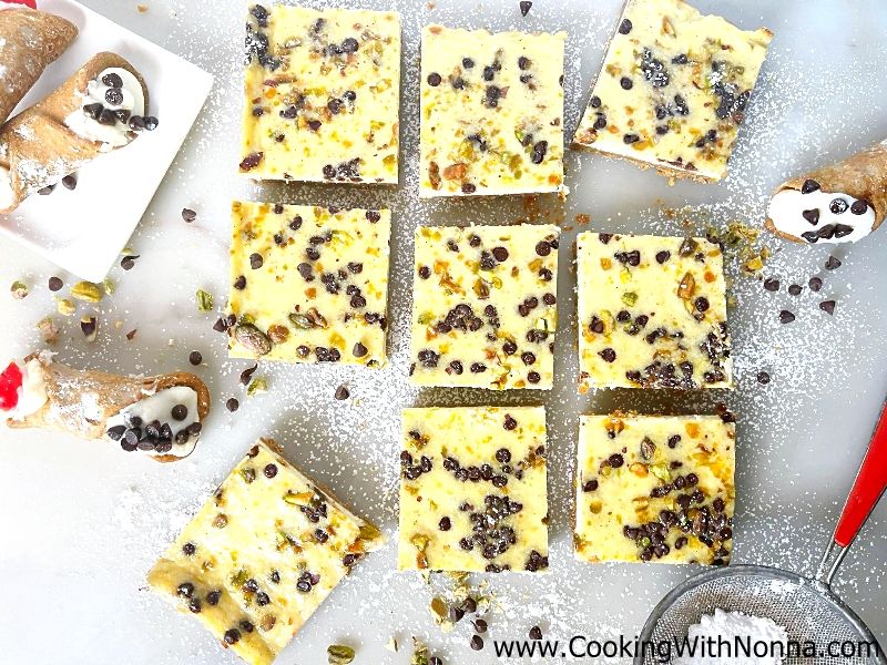 Cannoli Cheesecake Squares