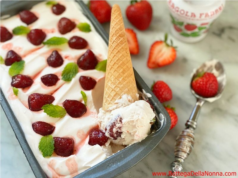 No Churn Strawberry Gelato