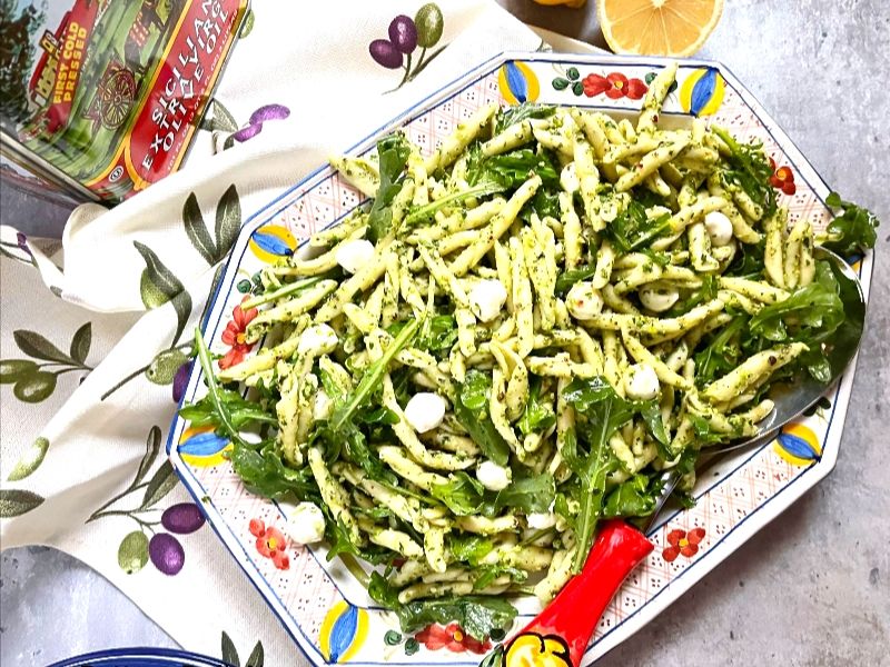 Lemon Pistachio Pesto Pasta Salad