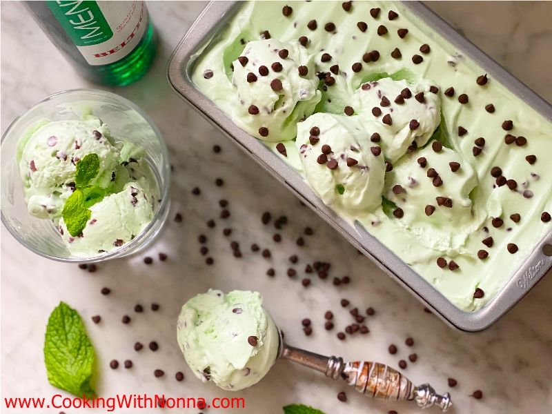 No Churn Mint Chocolate Chip Gelato