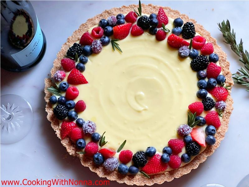 No Bake Prosecco Pastry Cream Tart