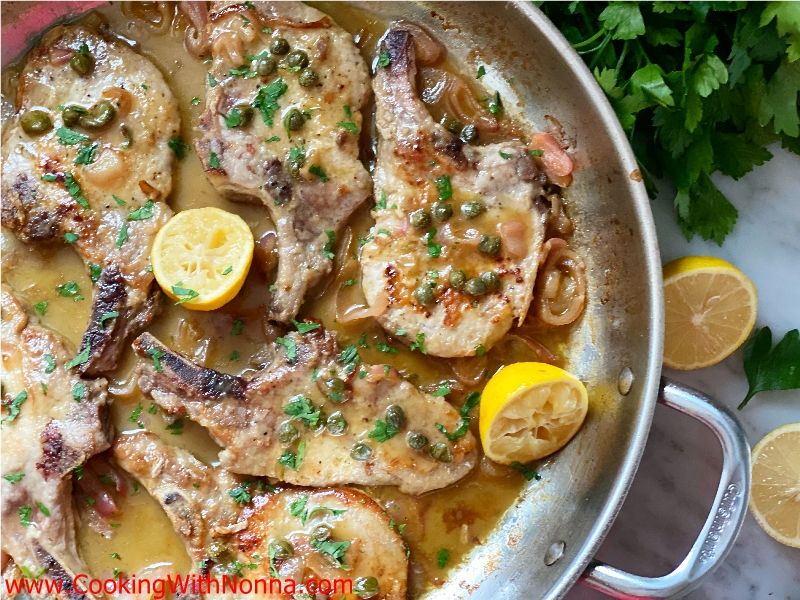  Pork Chops with Lemon Caper Sauce