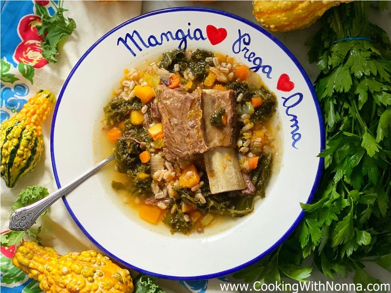 Short Rib Soup with Butternut Squash, Kale & Farro  