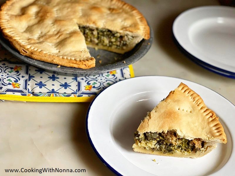 Broccoli Rabe and Sausage Pie