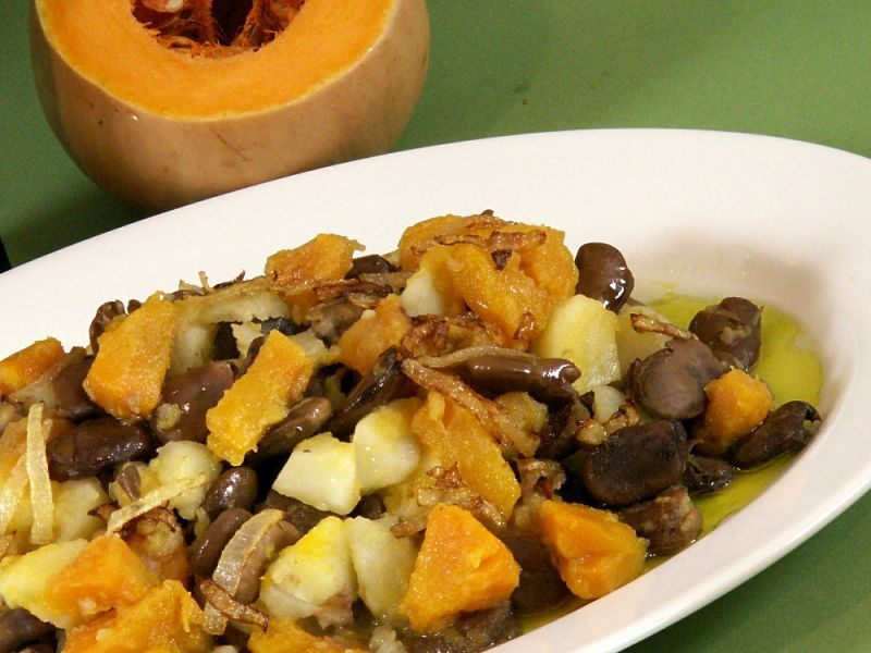 Butternut Squash, Potatoes and Fava Beans