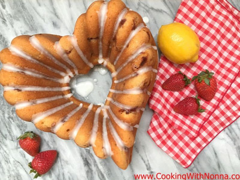 Lemon Strawberry Ricotta Cake