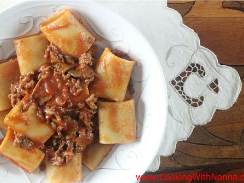 Paccheri with Porcini Ragu and Sausage