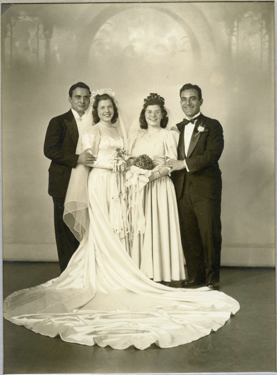 My Paternal Nonna Filomena Cornacchia on her Wedding Day in 1942. Also in the photo are Antonio Maringola, Virginia Puzzo, and Alfredo Maringola. The Maringolas were from Corigliano Calabro, Calabria and the Cornacchia's from Monteleone di puglia/Mercogliano, avellino.