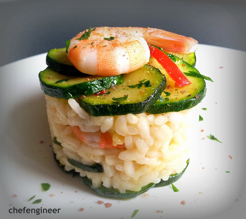 risotto, shrimp and zucchini flavored with ginger...<br />the one invisible ingredient: the scent of ginger ...