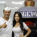 Rossella with Brandi's Master Pizzaiolo Enrico Palumbo.