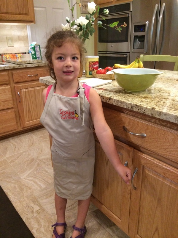 Violette is making blonde brownies with Nonna!