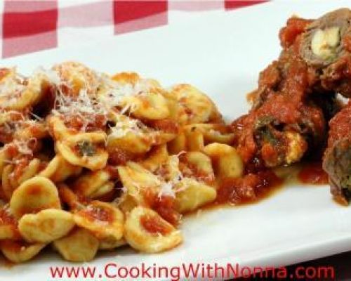 Homemade Orecchiette with Braciole